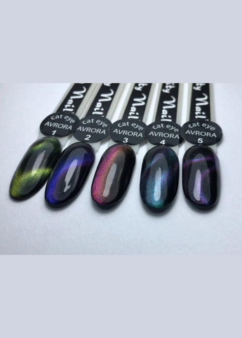 Желто-Зеленый гель лак Кошачий глаз Аврора cat eye AVRORA №1 6мл City Nail (342375716)