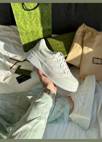 Белые всесезонные кроссовки Vakko Gucci GG Sneakers White