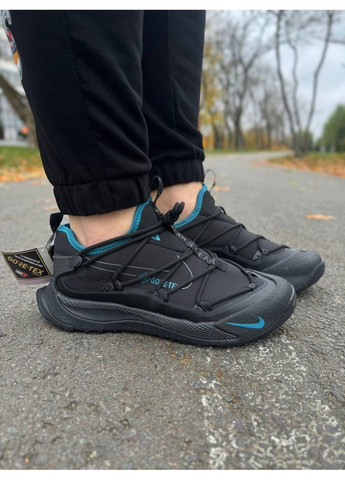 Черные демисезонные кроссовки мужские nike acg mountain fly low black blue gore-tex termo найк асж маунс флай No Brand