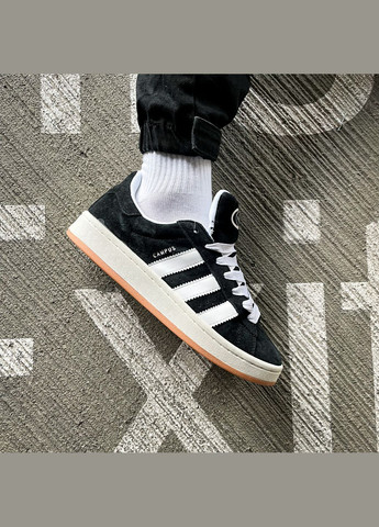 Кроссовки женские и мужские Adidas Campus 00s black white | Адидас Кампус черные белые No Brand чёрные всесезоны (313102765)