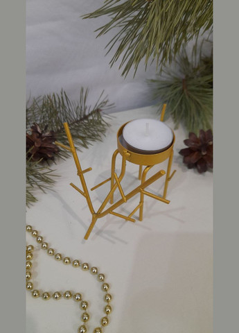 Подсвечник Олень золото 10*8*5 см (241027) Гранд Презент (305412810)