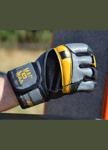 Рукавички для фітнесу MFG-880 Signature Black/Grey/Yellow (A-012750) Mad Max (313102472)