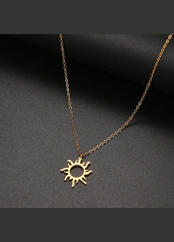 Жіночий комплект прикрас сережки та ланцюжок золотистого кольору декор сонце Xuping Jewelry (358204313)