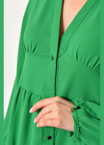 Зеленое кэжуал платье женское зеленого цвета а-силуэт Let's Shop однотонное