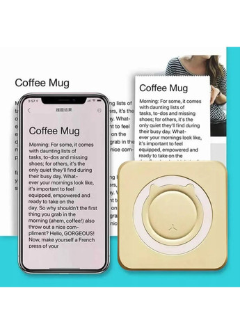 Портативний термопринтер бездротовий з Bluetooth, жовтий, 57×30 мм, термодрук без чорнил, для нотаток і етикеток China (361848890)