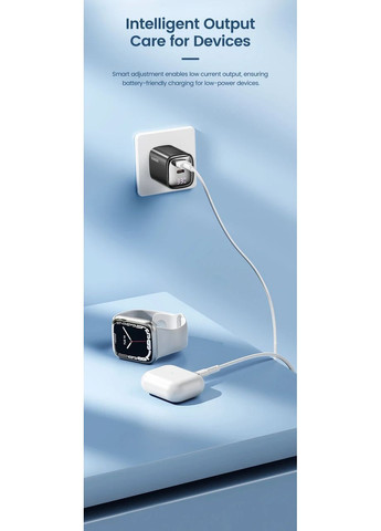 Сетевое зарядное устройство 33W GAN USB Type-C + USB-A с LED дисплеем, быстрая зарядка PD/QC 3.0, черный Toocki (354827656)