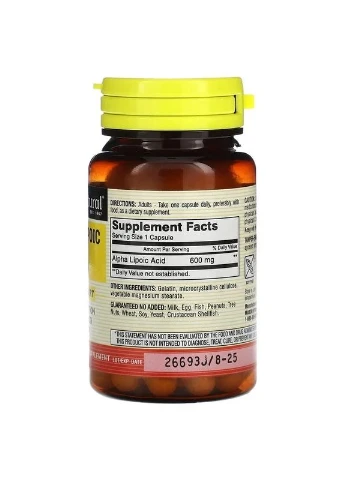 Альфа-ліпоєва кислота 600 мг, Alpha-Lipoic Acid,, 30 капсул Mason Natural (371923149)