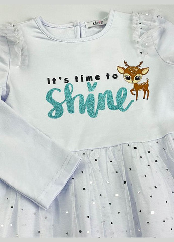 Біла трикотажна сукня для дівчинки Mevis (315479241)