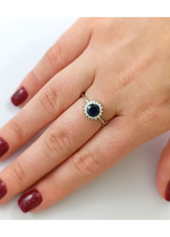 Серебряное кольцо с сапфиром К4500/м-сф No Brand Каблучка (377197002)