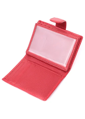 Вместительная визитница из натуральной кожи Красный 7,5х10,5х1 см st leather (391329819)
