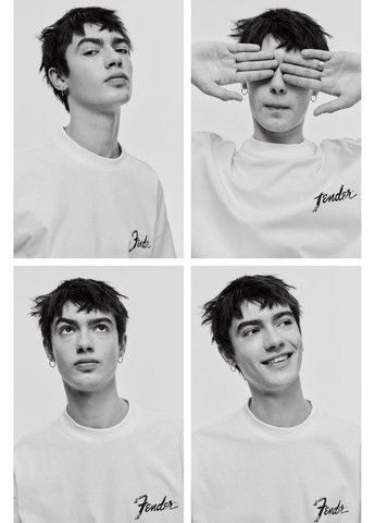 Белая мужская футболка оверсайз с принтом н&м (58193) м белая H&M