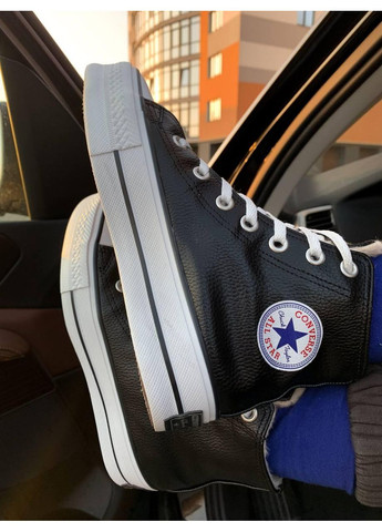 КЕДЫ ЖЕНСКИЕ CONVERSE HIGHT BLACK FUR КОНВЕРС No Brand чёрные зима (368870448)