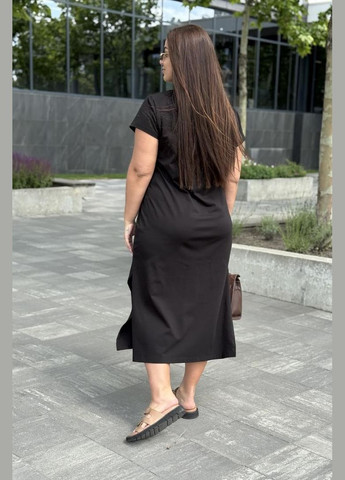 Черное платье меди с разрезами бежевое (м194) UMON