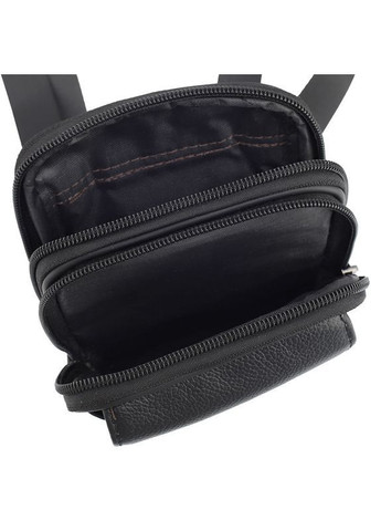 Маленька шкіряна сумочка-барсетка на ремень та через плече Qvant 001ч - Чорна Tiding Барсетка (366889856)