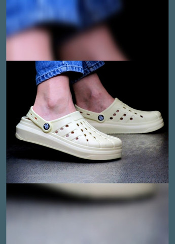 Кроксы женские пляжные желтые медицинские шлепки крокс летние сабо резиновые закрытые желтого цвета Luck Line Крокси (279624910)