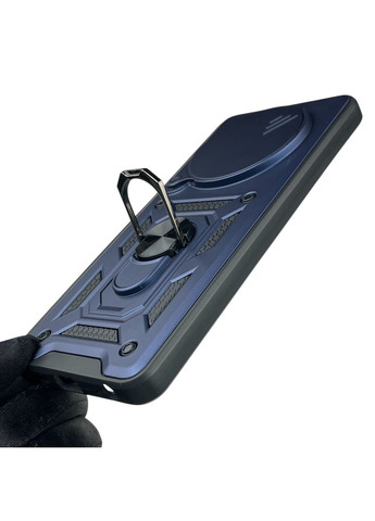 Чохол для Spark 30 (KL6) броньований з кільцем-тримачем підставкою зі шторкою на техно спарк 30 темно-синій rg1 Tecno (366234707)