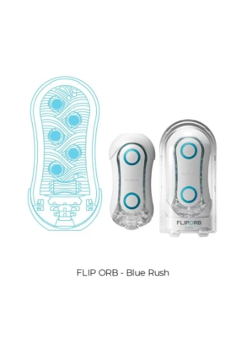 Мастурбатор Flip Orb — Blue Rush, з можливістю зміни тиску та стимулювальними кульками всереди Tenga (369948255)