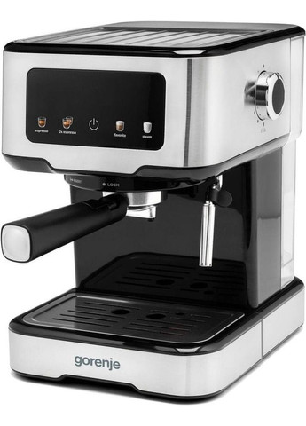 Кофеварка рожковая 1.5л, молотая, ручной капучинатор, нерж Gorenje (314777896)