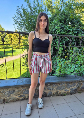 Шорти жіночі у бордову смужку з поясом Select (369716474)