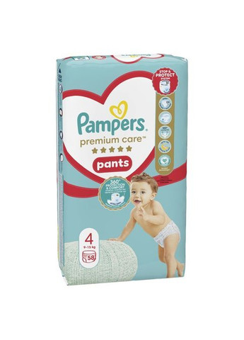 Подгузник Premium Care Pants Maxi Размер 4 58 шт (8001090759993) Pampers Premium Care Pants Maxi Размер 4 (9-15 кг), 58 шт (357436127)