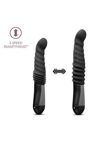 Пульсатор Temptasia – Lazarus Thrusting Dildo – Black, ребристий стовбур, 3 швидкості Blush (335394563)