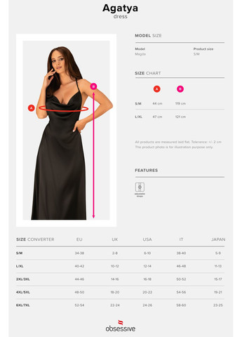 Сукня-сорочка атласна довга Agatya Obsessive (351582533)