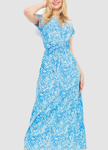 Комбинированное платье с принтом, цвет бело-голубой, Ager