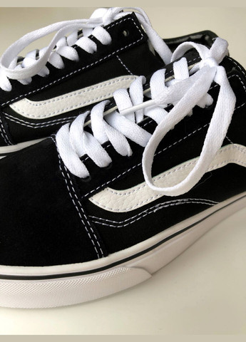 Чорні Осінні кросівки чоловічі і жіночі vans old skool black white | ванс олд скул білі No Brand