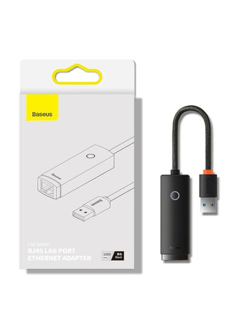Внешняя сетевая карта / Сетевой адаптер Lite Type-C для RJ45 Ethernet 1000Mbps Черный (WKQX000301) Baseus (341325820)