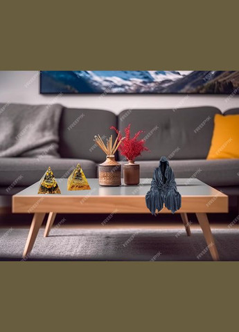 Органитовая энергетическая пирамида с аметистом природными кристалами статуэткой Будды Рейки Чакра Медитация No Brand (292260690)
