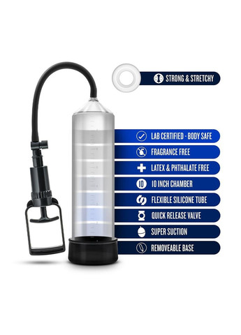 Чоловіча помпа для покращення потенції Performance VX3 прозора Blush (327873394)