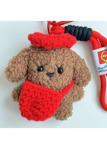 Брелок - подвес с собачкой в берете и сумочкой и шнурками на сумку, рюкзак или ключи B&S (368827068)