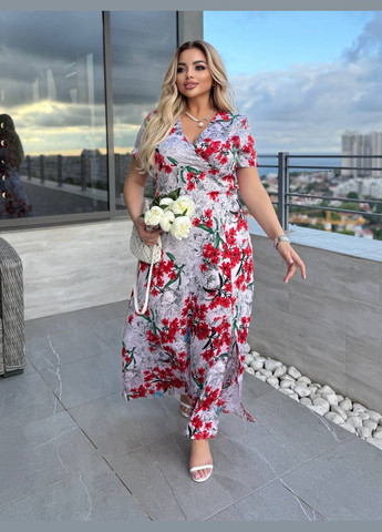 Пудрова сукня максі з квітковим принтом Україна з квітковим принтом