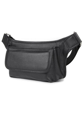 Мужская кожаная сумка на пояс через плечо для телефона и для документов маленькая Черный 38695 John McDee (352165901)