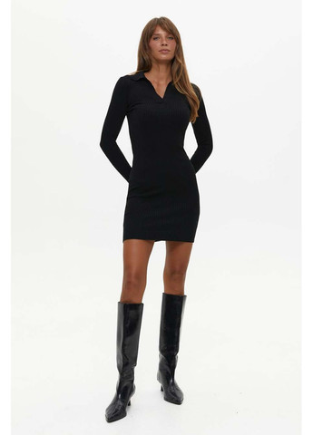 Черное платье поло длины мини, black Solmar