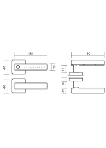 Розумний біометричний замок для дверей Hand 2 чорний PES (347324685)