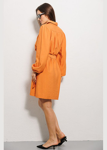 Оранжевое короткое платье с длинными рукавами Arjen