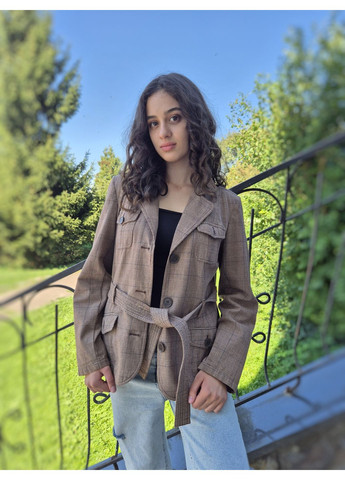 Жакет жіночий під пояс у клітинку Biaggini (361308073)