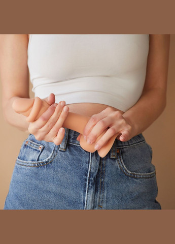 Реалістичний фалоімітатор Sliding Skin Realistic Dildo Vanille L, ефект рухливої шкіри Strap-On-Me (335387086)