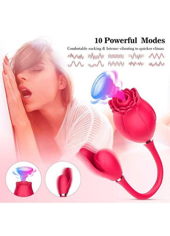 Подвійний вакуумний вібратор "Троянда" Valery на USB рожевого кольору. Вакуумний стимулятор 10 режимів вібрації China (360603862)