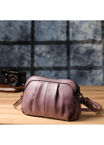 Интересная женская кожаная сумка с эффектной драпировкой 22898 Пурпурный Vintage (349442768)