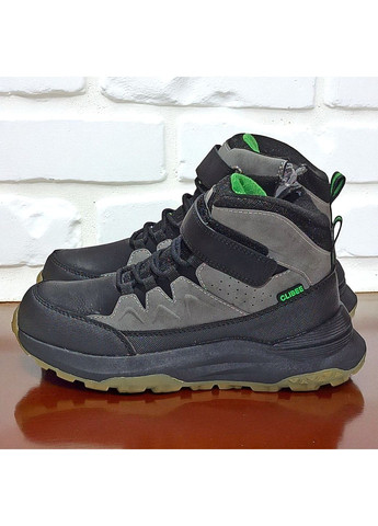 Утеплені демісезоні підліткові черевики хайтопи на липучці для хлопчика підлітка на флісі Клібі Clibee (362200604)