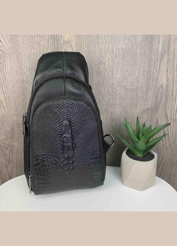 Мужская кожаная бананка Крокодил рептилия, сумка на грудь из натуральной кожи No Brand (334729923)