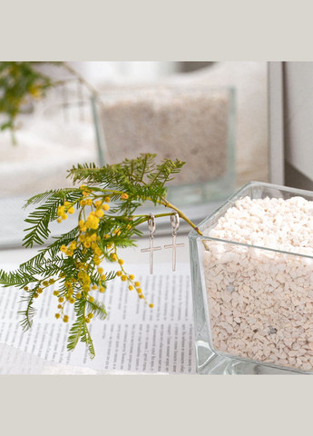 Комплект серебряный Крестики серьги классические и колье. No Brand (362176949)