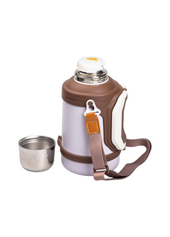 Термос для туризму Vacuum Cup 1.5 л з фліп кришкою та складаними ручками, сірий Yiwu (363058933)