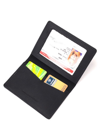 Обкладинка з вінтажної шкіри на військовий квиток Слава ЗСУ чорна 16750 Grande Pelle (362418361)