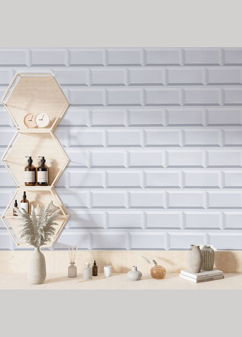 Декоративна ПВХ панель 960х480х4мм Біла клінкерна цегла SW-00001431 Sticker Wall (370441493)