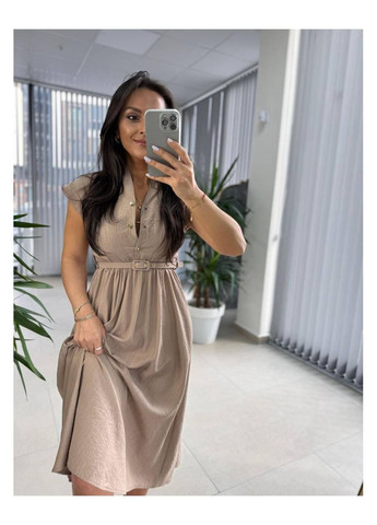 Песочное повседневный, вечернее платье Україна однотонное