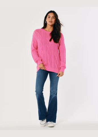 Розовый демисезонный свитер женский - свитер hc9582w Hollister