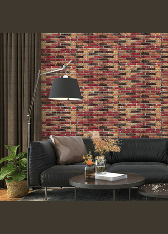 Самоклеюча декоративна 3D панель 700х770х5мм Бежево-коричнева Катеринославська цегла (047) SW-00000026 Sticker Wall (341283850)